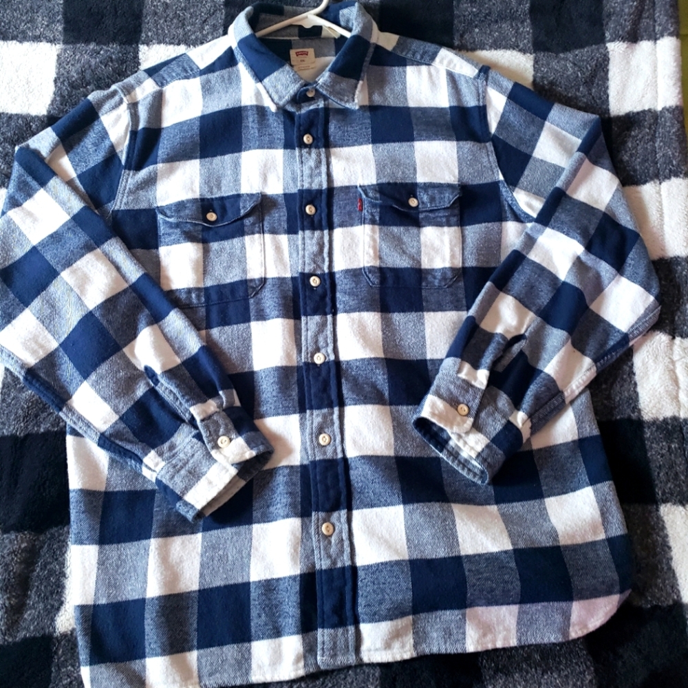 Levis Navy / White Flannel.xlnt.xxl